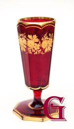miniature ruby gilt vase